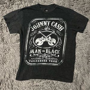 Johnny Cash T Shirt Gray Size Medium